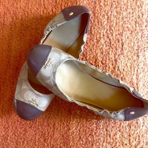 Brown Signature Coach Ballet Flats